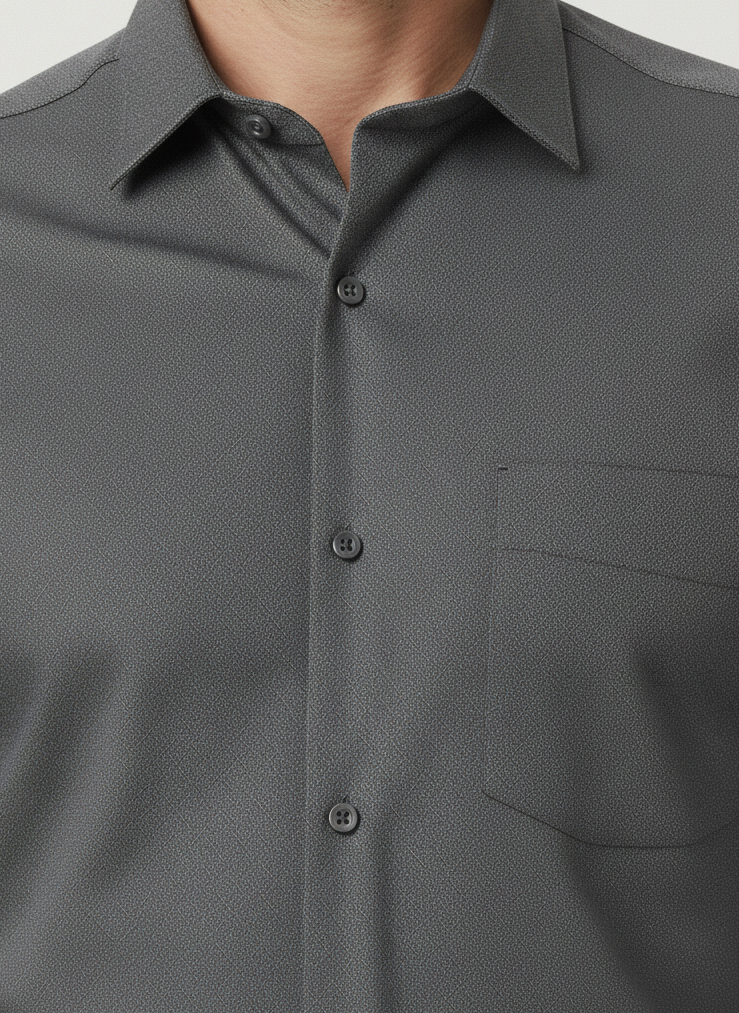 Men Grey Slim Fit Full Sleeves Cotton Formal Shirt