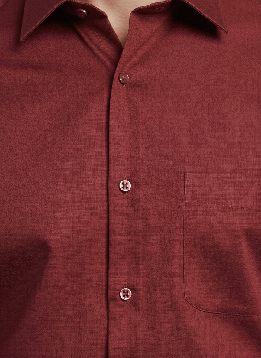 Men Maroon Slim Fit Full Sleeves Cotton Formal Shirt - Image 5